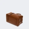 Mittlere Bowler-Tasche aus naturbelassenem Leder, bernsteinfarben