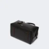 Mittlere Bowler-Tasche aus Naturleder, schwarz Mittlere Bowler-Tasche aus Naturleder, schwarz