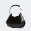 Mittlere Caju-Tasche aus Leder, schwarz Mittlere Caju-Tasche aus Leder, schwarz