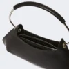 Mittlere Caju-Tasche aus Leder, schwarz Mittlere Caju-Tasche aus Leder, schwarz