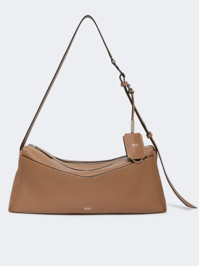Mittlere Leder-Umhängetasche, braun Mittlere Leder-Umhängetasche, braun