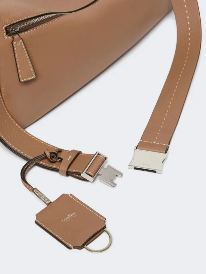 Mittlere Leder-Umhängetasche, braun Mittlere Leder-Umhängetasche, braun
