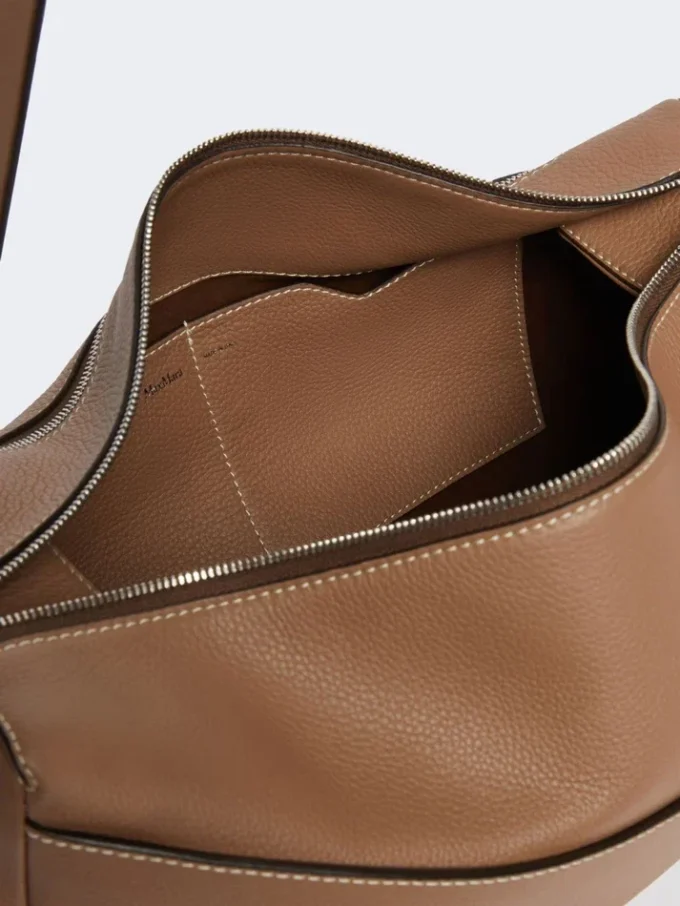 Mittlere Leder-Umhängetasche, braun Mittlere Leder-Umhängetasche, braun