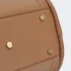 Mittlere Marine-Handtasche aus Leder, braun-bronzefarben