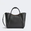 Mittlere Marine-Tasche aus Leder, schwarz Mittlere Marine-Tasche aus Leder, schwarz