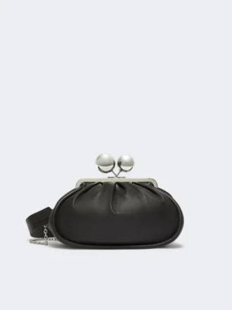 Mittlere Pasticcino-Tasche aus glänzendem Nappaleder, schwarz