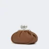 Mittlere Pasticcino-Tasche aus glänzendem Nappaleder, tabakfarben Mittlere Pasticcino-Tasche aus glänzendem Nappaleder, tabakfarben