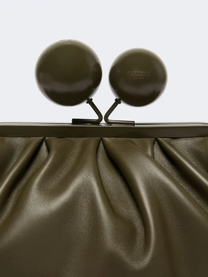 Mittlere Pasticcino-Tasche aus Nappaleder, khaki Mittlere Pasticcino-Tasche aus Nappaleder, khaki