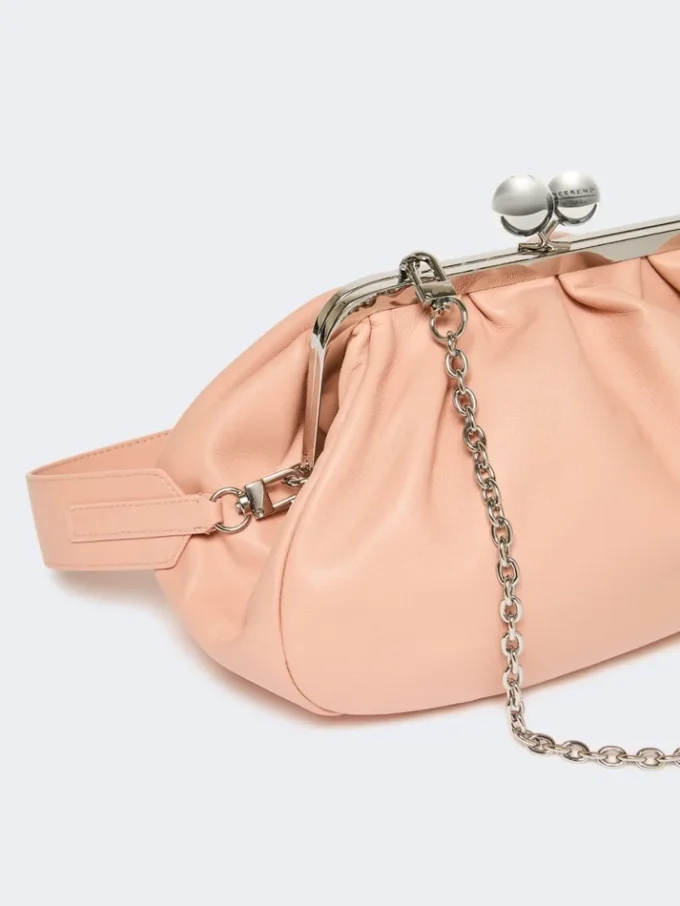 Mittlere Pasticcino-Tasche aus Schafsleder, Antikrosa Mittlere Pasticcino-Tasche aus Schafsleder, Antikrosa