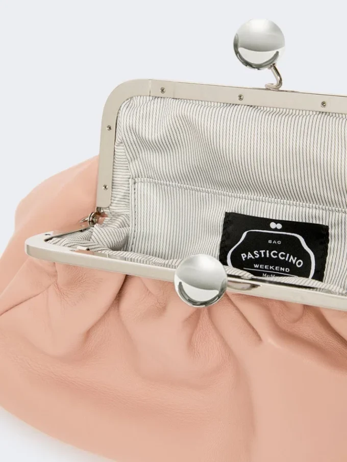 Mittlere Pasticcino-Tasche aus Schafsleder, Antikrosa Mittlere Pasticcino-Tasche aus Schafsleder, Antikrosa
