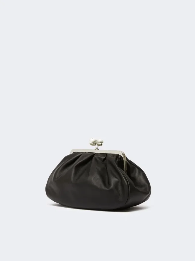 Mittlere Pasticcino-Tasche aus Schafsleder, schwarz Mittlere Pasticcino-Tasche aus Schafsleder, schwarz