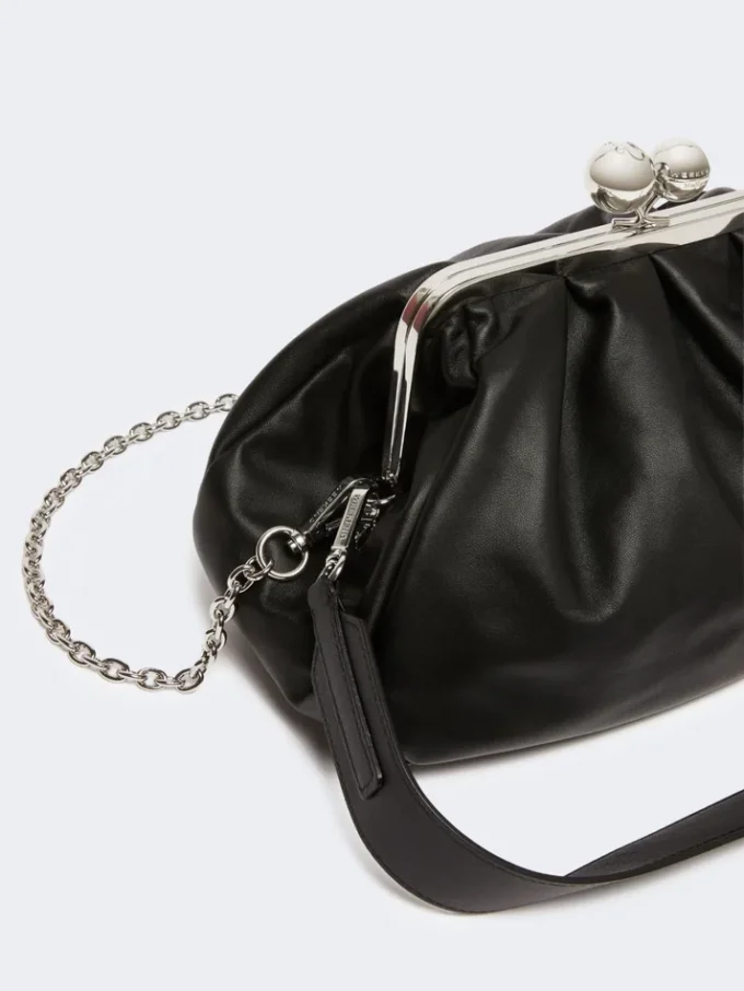 Mittlere Pasticcino-Tasche aus Schafsleder, schwarz Mittlere Pasticcino-Tasche aus Schafsleder, schwarz
