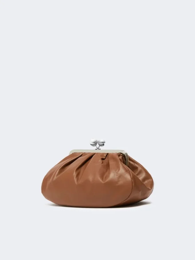 Mittlere Pasticcino-Tasche aus Schafsleder, tabakfarben