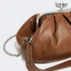 Mittlere Pasticcino-Tasche aus Schafsleder, tabakfarben