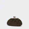 Mittlere Pasticcino-Tasche in Raffia-Optik, dunkelbraun Mittlere Pasticcino-Tasche in Raffia-Optik, dunkelbraun