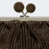 Mittlere Pasticcino-Tasche in Raffia-Optik, dunkelbraun Mittlere Pasticcino-Tasche in Raffia-Optik, dunkelbraun