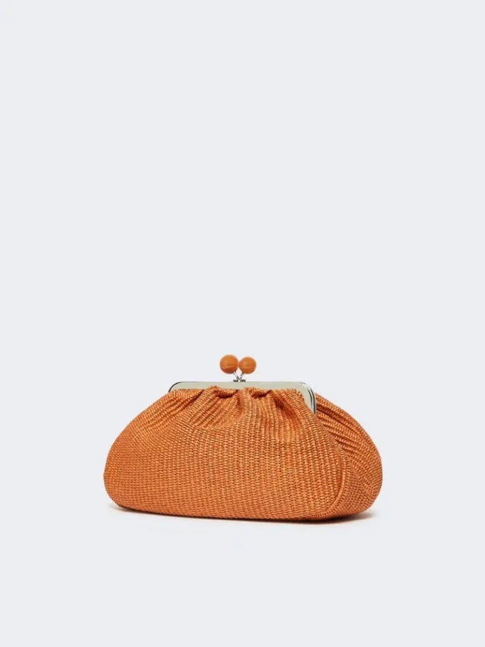 Mittlere Pasticcino-Tasche in Raffia-Optik, lachsfarben Mittlere Pasticcino-Tasche in Raffia-Optik, lachsfarben