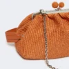 Mittlere Pasticcino-Tasche in Raffia-Optik, lachsfarben Mittlere Pasticcino-Tasche in Raffia-Optik, lachsfarben