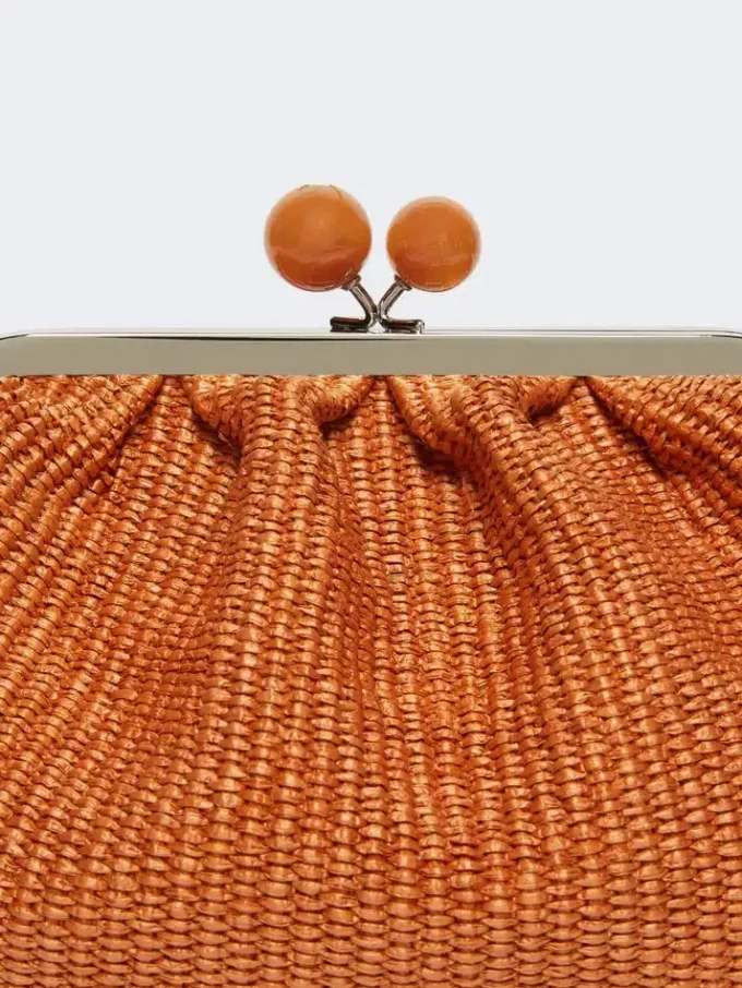 Mittlere Pasticcino-Tasche in Raffia-Optik, lachsfarben Mittlere Pasticcino-Tasche in Raffia-Optik, lachsfarben
