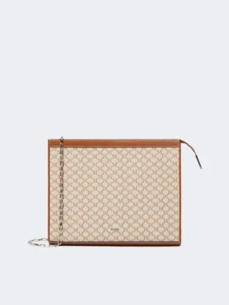 Mittlere Tasche aus Baumwolljacquard, haselnussbraun