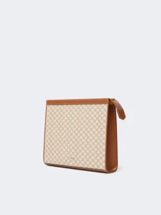 Mittlere Tasche aus Baumwolljacquard, haselnussbraun