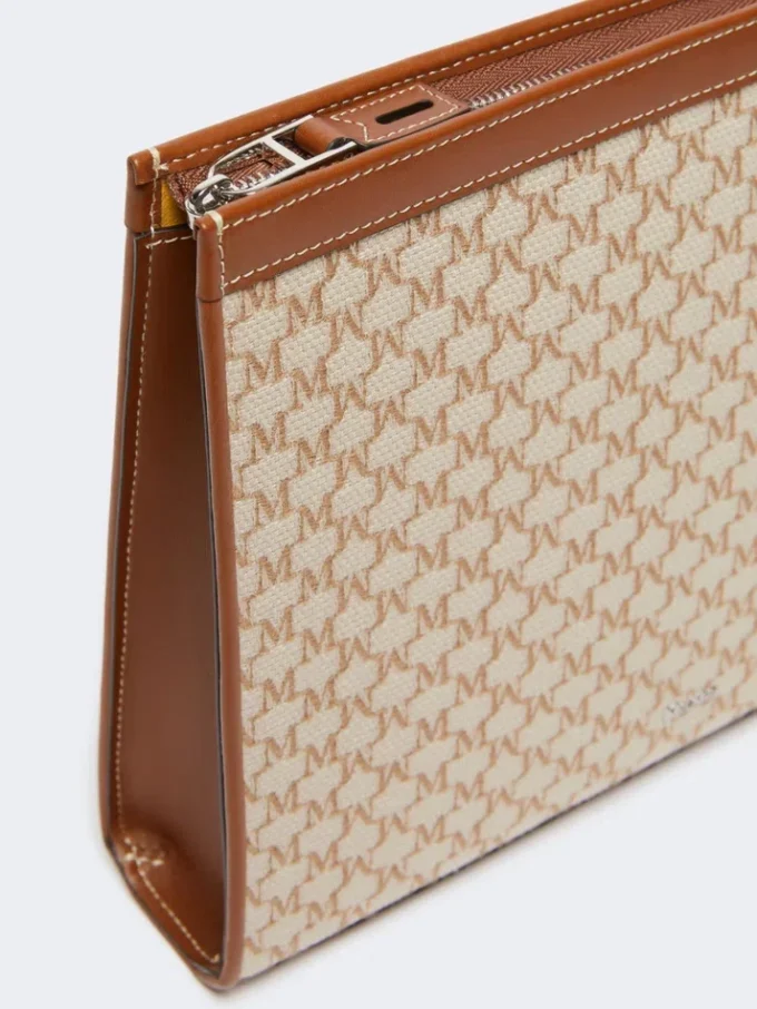 Mittlere Tasche aus Baumwolljacquard, haselnussbraun Mittlere Tasche aus Baumwolljacquard, haselnussbraun