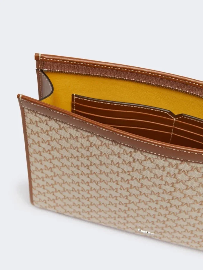 Mittlere Tasche aus Baumwolljacquard, haselnussbraun Mittlere Tasche aus Baumwolljacquard, haselnussbraun