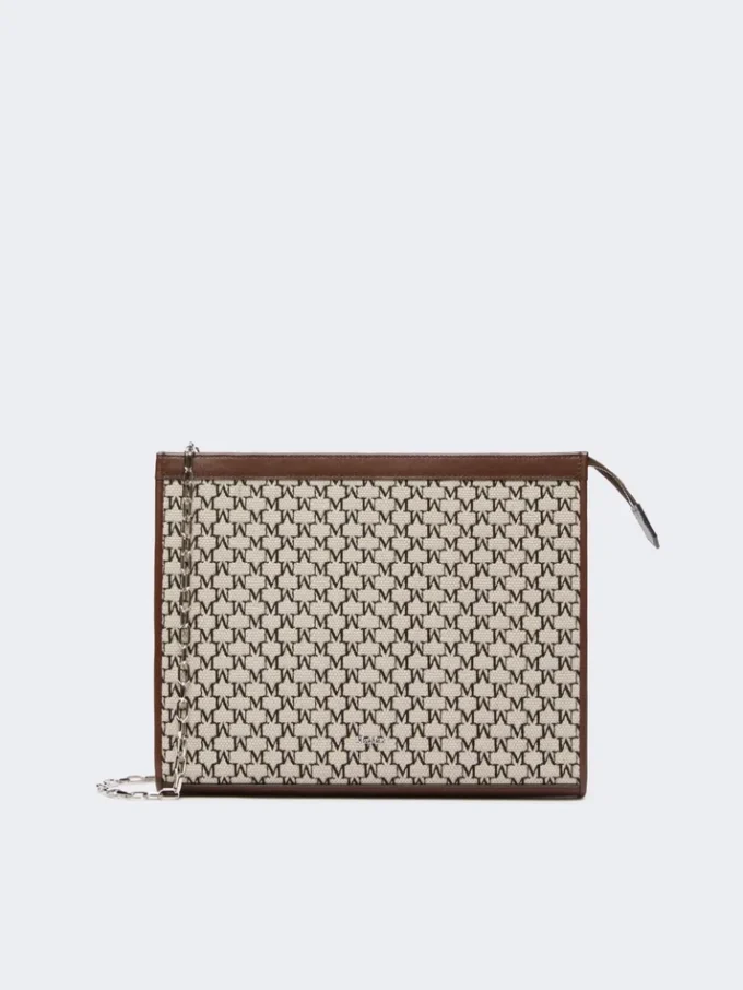 Mittlere Tasche aus Baumwolljacquard, schwarz Mittlere Tasche aus Baumwolljacquard, schwarz