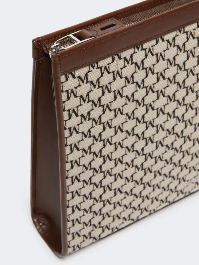 Mittlere Tasche aus Baumwolljacquard, schwarz Mittlere Tasche aus Baumwolljacquard, schwarz