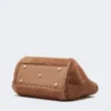 Mittlere Tasche aus Teddy-Stoff in Marineblau, Camel Mittlere Tasche aus Teddy-Stoff in Marineblau, Camel