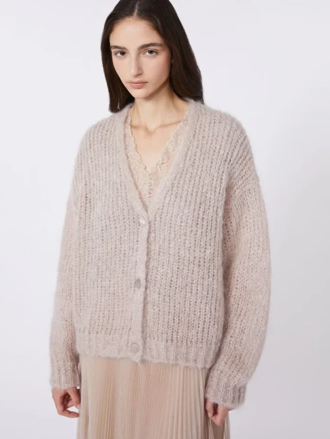 Mohair-Strickjacke, sand Mohair-Strickjacke, sand