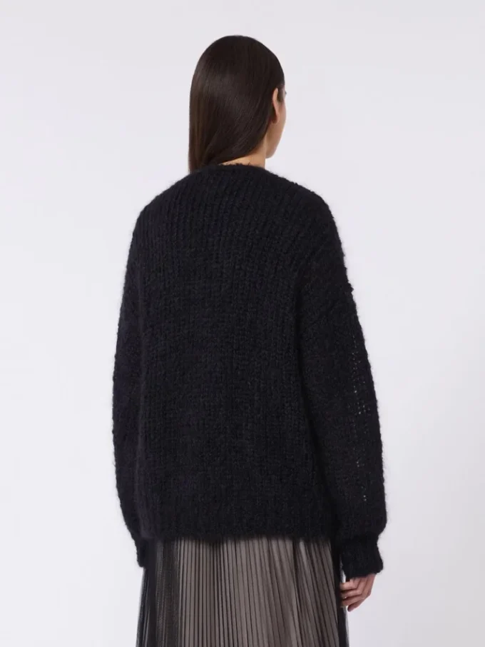 Mohair-Strickjacke, schwarz Mohair-Strickjacke, schwarz