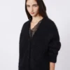 Mohair-Strickjacke, schwarz Mohair-Strickjacke, schwarz