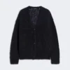 Mohair-Strickjacke, schwarz Mohair-Strickjacke, schwarz