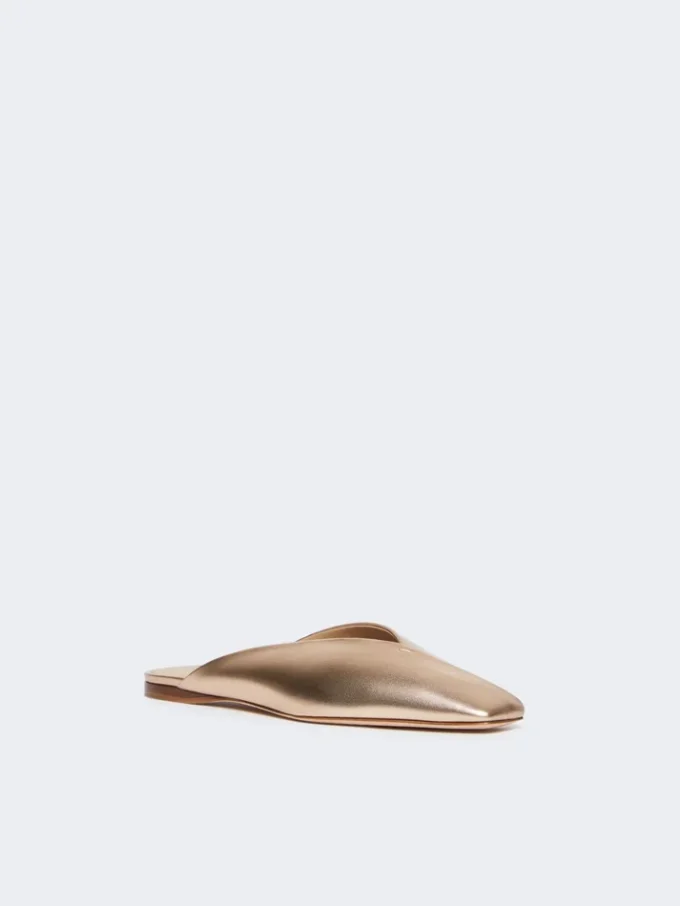 Mules aus laminiertem Nappaleder, rosa Mules aus laminiertem Nappaleder, rosa