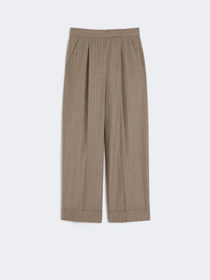 Nadelstreifen-Wollhose, haselnussbraun Nadelstreifen-Wollhose, haselnussbraun