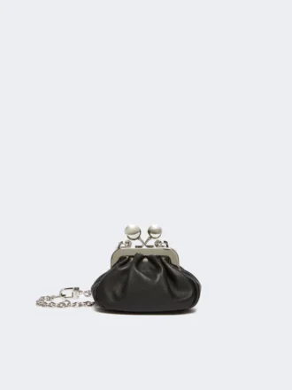 Nappa-Lammfell-Tasche „Nano Pasticcino“, schwarz