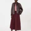 Nappaleder-Hemdjacke, bordeaux Nappaleder-Hemdjacke, bordeaux