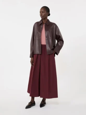 Nappaleder-Hemdjacke, bordeaux
