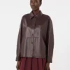 Nappaleder-Hemdjacke, bordeaux Nappaleder-Hemdjacke, bordeaux