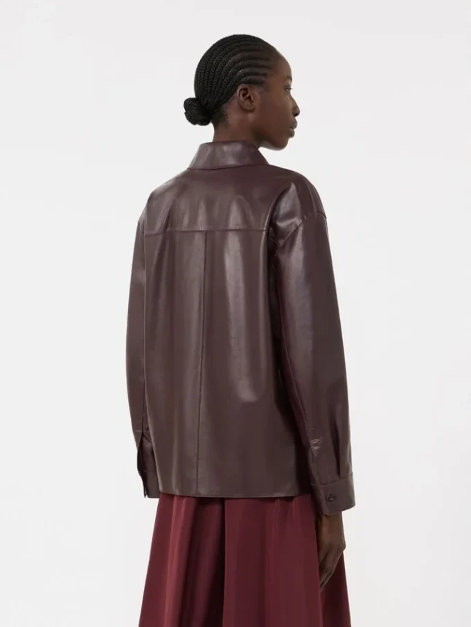 Nappaleder-Hemdjacke, bordeaux Nappaleder-Hemdjacke, bordeaux