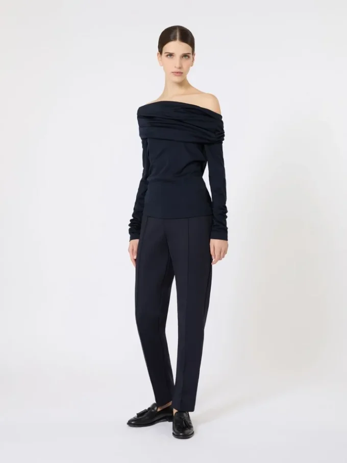 Off-Shoulder-Oberteil aus Wolle, ultramarinblau Off-Shoulder-Oberteil aus Wolle, ultramarinblau