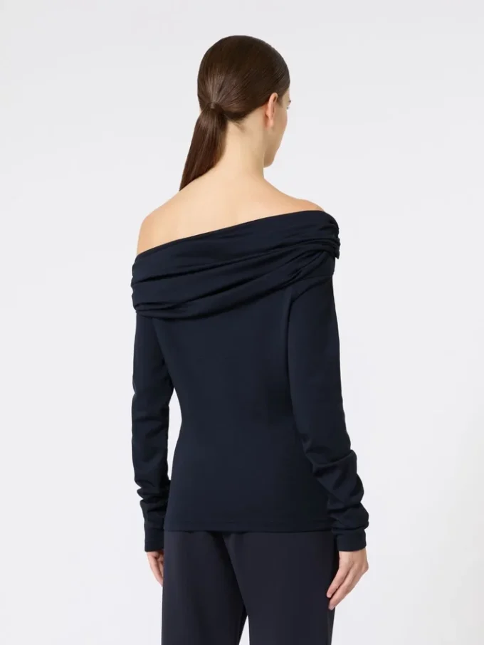 Off-Shoulder-Oberteil aus Wolle, ultramarinblau Off-Shoulder-Oberteil aus Wolle, ultramarinblau