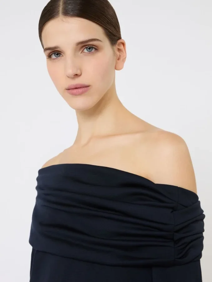 Off-Shoulder-Oberteil aus Wolle, ultramarinblau Off-Shoulder-Oberteil aus Wolle, ultramarinblau