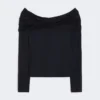 Off-Shoulder-Oberteil aus Wolle, ultramarinblau Off-Shoulder-Oberteil aus Wolle, ultramarinblau