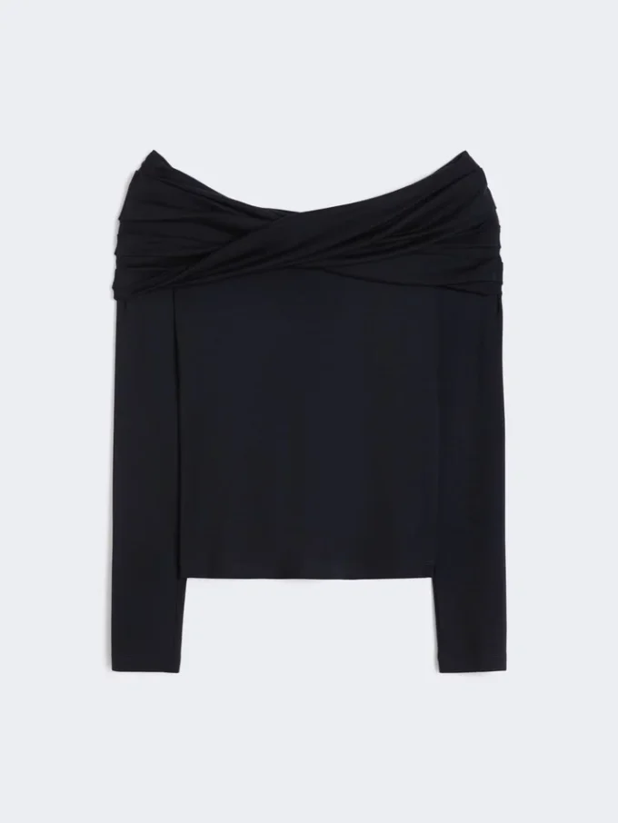 Off-Shoulder-Oberteil aus Wolle, ultramarinblau Off-Shoulder-Oberteil aus Wolle, ultramarinblau