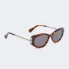 Ovale Sonnenbrille, bronze-braun