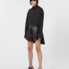 Overshirt mit Plissee-Detail, schwarz Overshirt mit Plissee-Detail, schwarz