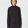 Overshirt mit Plissee-Detail, schwarz Overshirt mit Plissee-Detail, schwarz