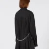 Overshirt mit Plissee-Detail, schwarz Overshirt mit Plissee-Detail, schwarz